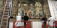 Die Praesentation der barocken Gobelins im Dommuseum Hildesheim