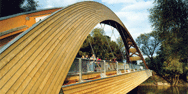 Entwurf und Planung Prof. Dr. Martin H. Kessel: die Ziegenwerderbr&uuml;cke aus Holz in Frank-furt/O